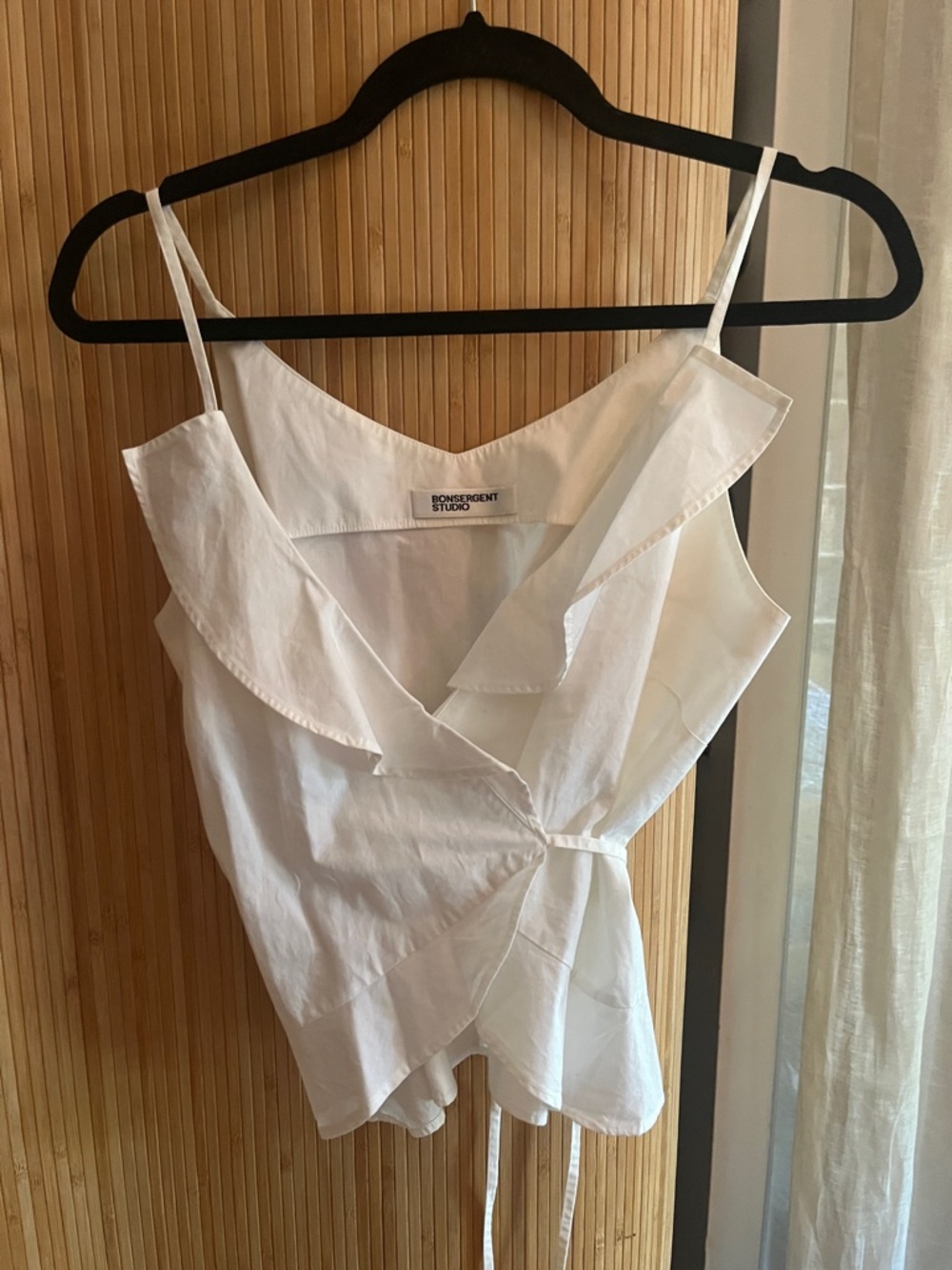 Bonsergent studio White Ruffle Wrap Tank Top - Women